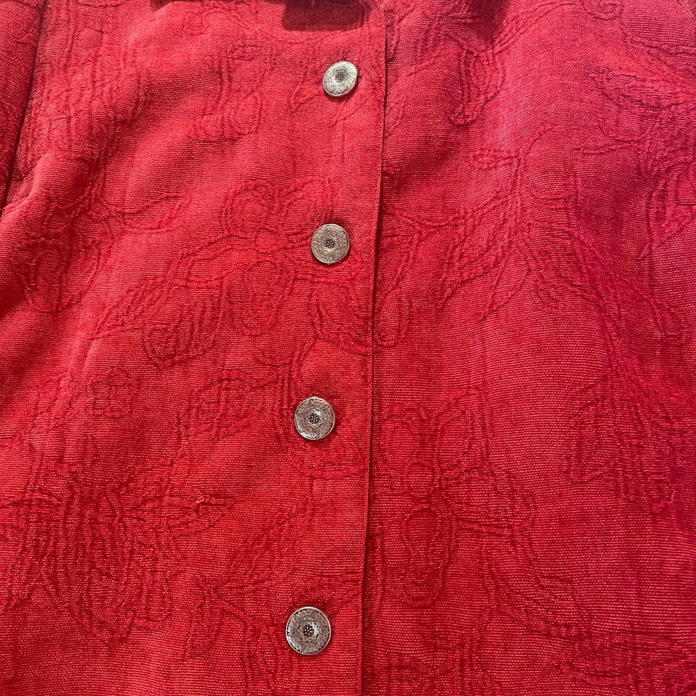 Vibrant Red Button-Up Jacket - Picture 2 of 7